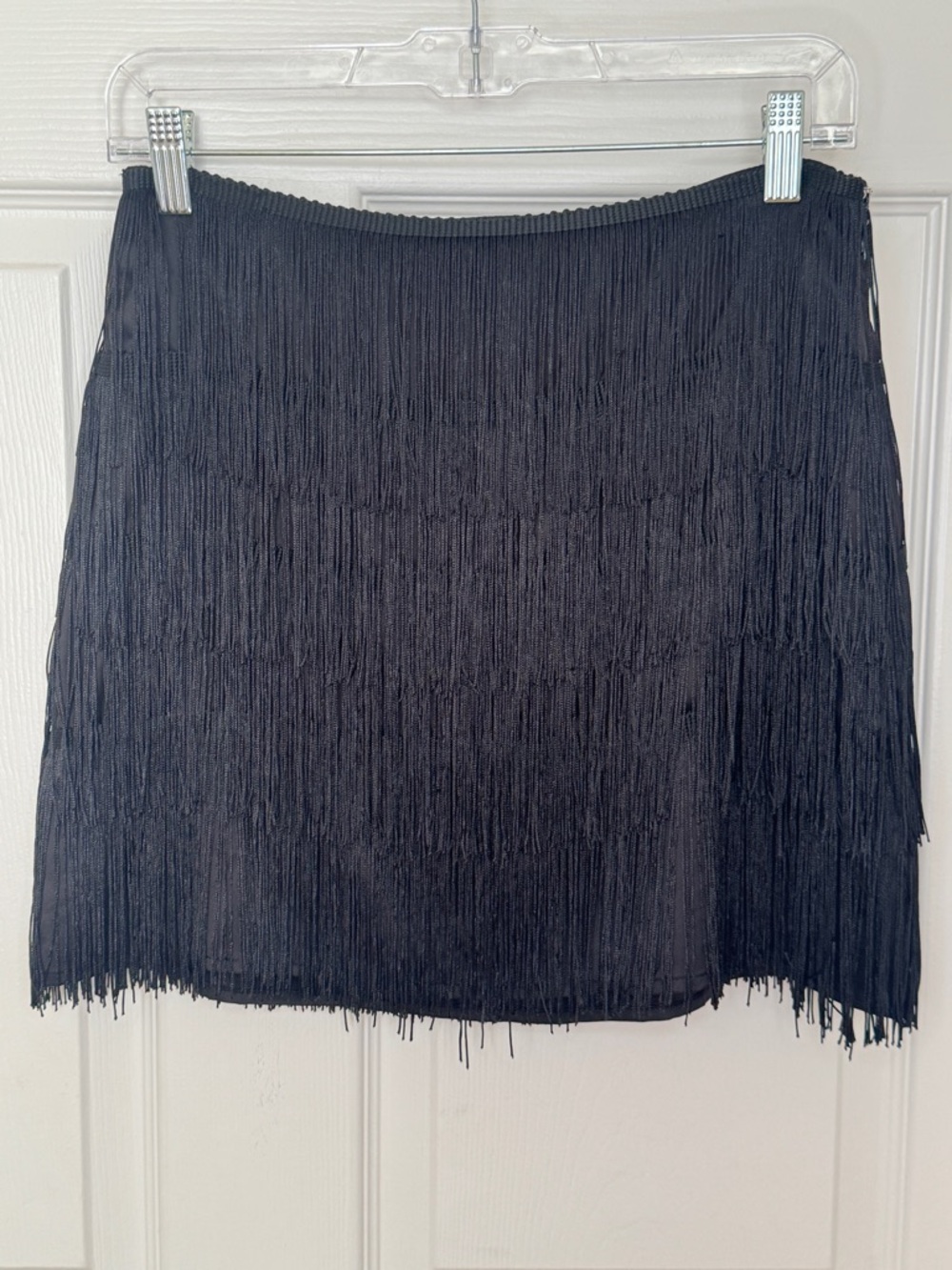 12th Tribe Black Fringe Mini Skirt